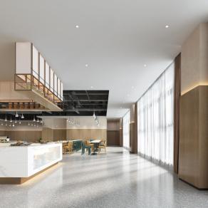 现代自助餐厅3D模型下载